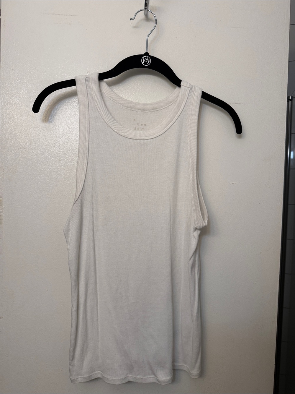 a new day White Sleeveless Ribbed Tank Top